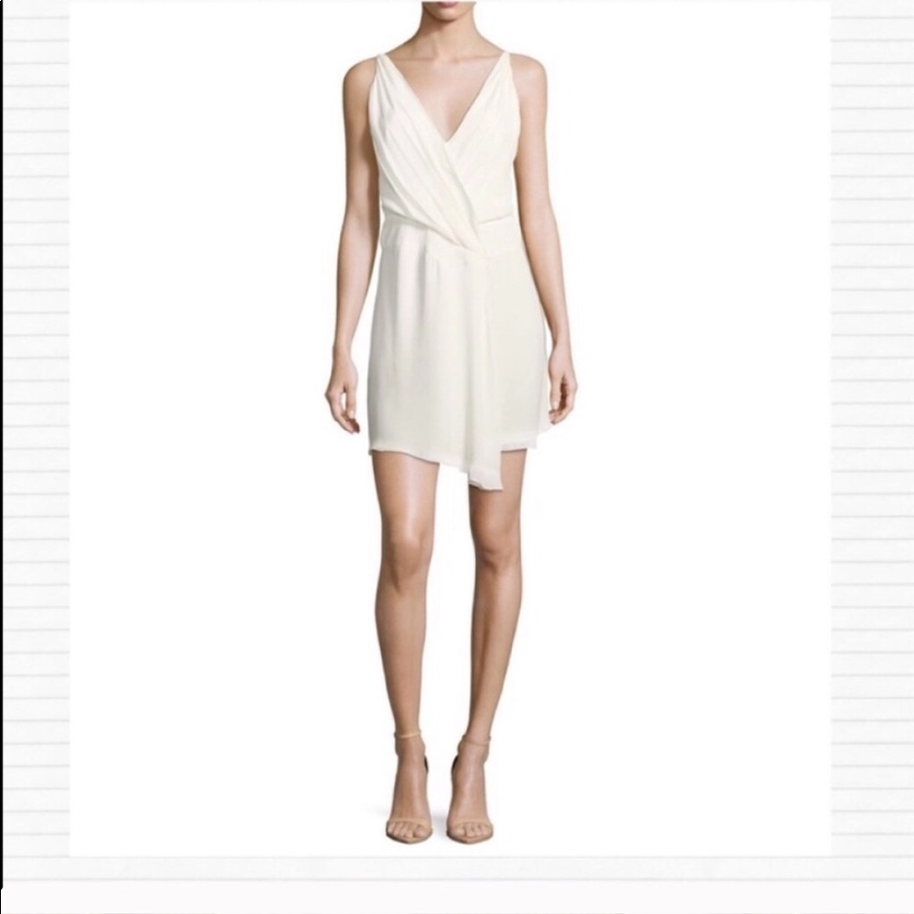 Haute Hippie New Ivory Silk White Slip Drape Dress